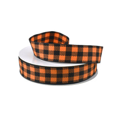 Autumn Buffalo Plaid Wired Ribbon, 7/8-Inch, 10-Yard