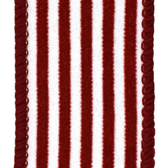 Flocked Velvet Cabana Stripes Wired Ribbon, 1-1/2-Inch, 10-Yard