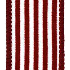 Flocked Velvet Cabana Stripes Wired Ribbon, 1-1/2-Inch, 10-Yard