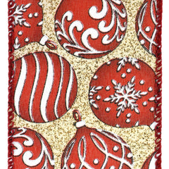 Christmas Iridescent Ornaments Wired Ribbon, 2-1/2-Inch, 10-Yard