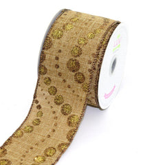Canvas Ribbon with Glitz Dots, 2-1/2-inch, 10-yard - CLOSEOUT