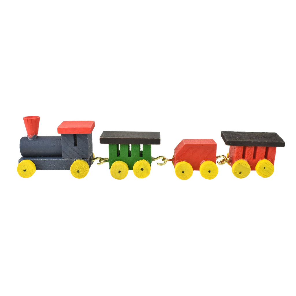Miniature Wood Train Figurines, 1-Inch, 4-Piece