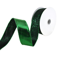 Glittered Lush Double-Sided Wired Ribbon, 1-1/2-Inch, 10-Yard
