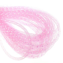 Iridescent Decor Mesh Tube Ribbon, 4mm, 20-Yard