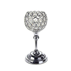 Crystal Globe Candle Holder Metal Centerpiece