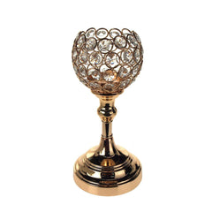 Crystal Globe Candle Holder Metal Centerpiece