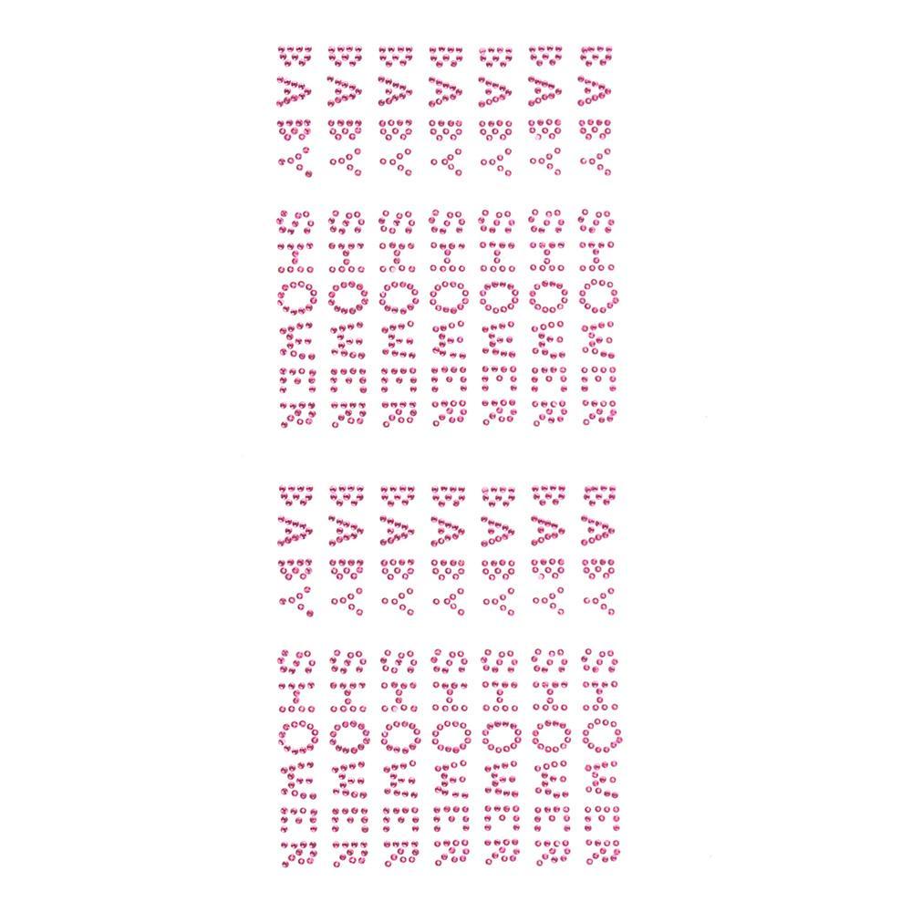 Baby Shower Rhinestone Stickers, 3/8-Inch, 140-Count, Pink