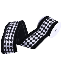 Harlequinn Center Dash Edge Wired Ribbon, 4-Inch, 10-Yard