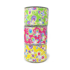 Butterflies Satin Wired Printed Ribbon, 10-yard