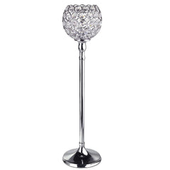 Crystal Globe Candle Holder Metal Centerpiece