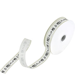 Mr and Mrs Newlyweds Grosgrain Ribbon, 5/8-Inch, 10-Yard