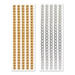 Self Adhesive Floral Pearl Stickers, 5 Strips, 10-inch