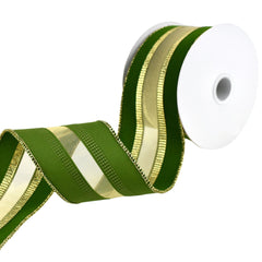 Christmas Velvet Mesh Center Wired Ribbon, 2-1/2-Inch