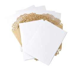 Rectangular Glitter Laser Cut Blank Invitations, 7-Inch, 8-Count