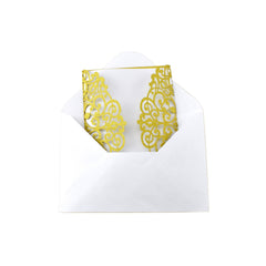 Rectangular Glitter Laser Cut Blank Invitations, 7-Inch, 8-Count