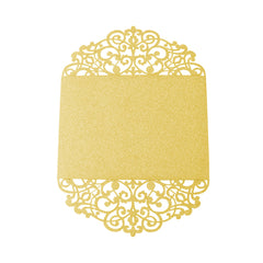 Rectangular Glitter Laser Cut Blank Invitations, 7-Inch, 8-Count