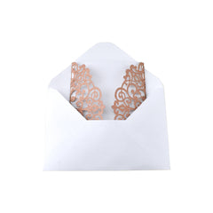 Rectangular Glitter Laser Cut Blank Invitations, 7-Inch, 8-Count