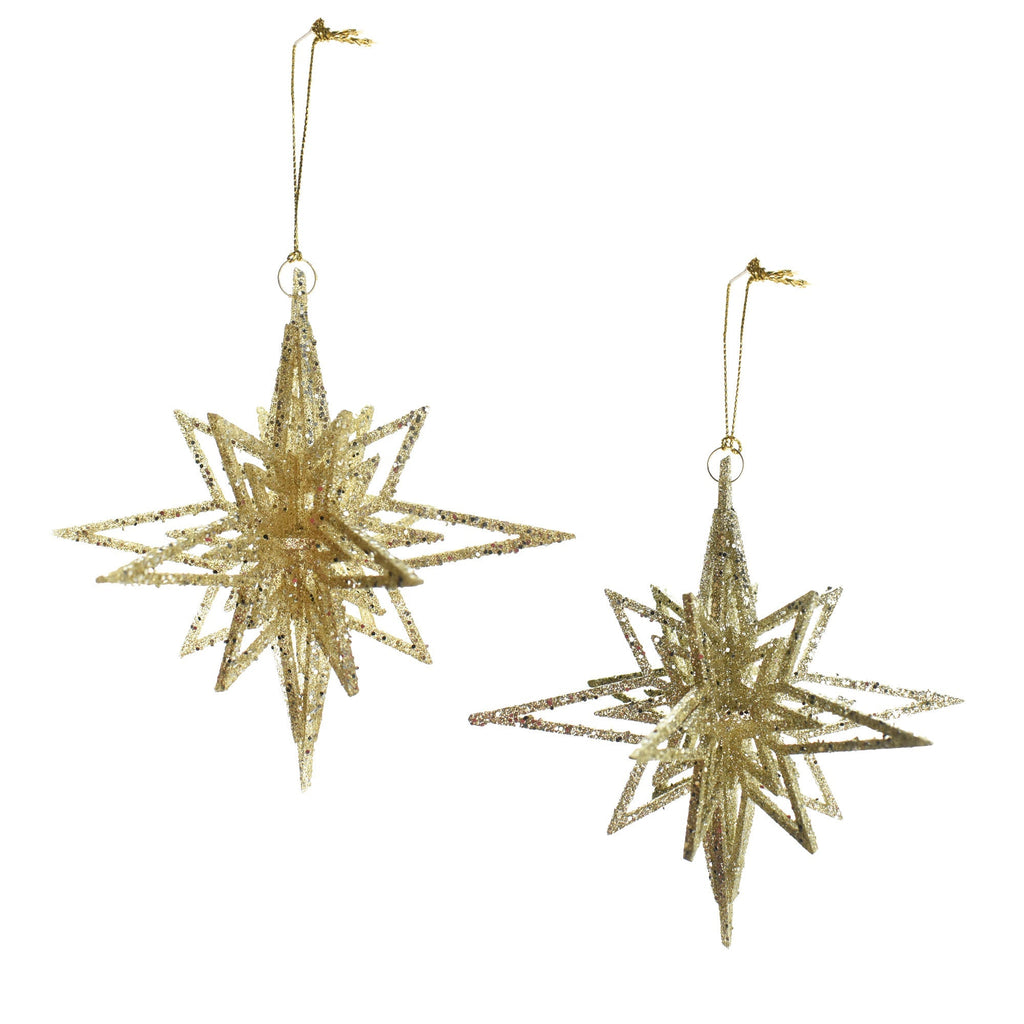 Acrylic Nordic Starburst Ornaments, 5-1/4-Inch, 2-Piece