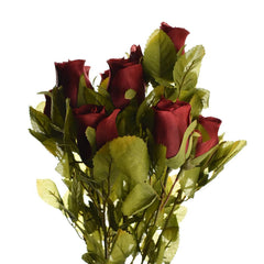 Artificial Rose Flower Bud Bush, 15-Inch