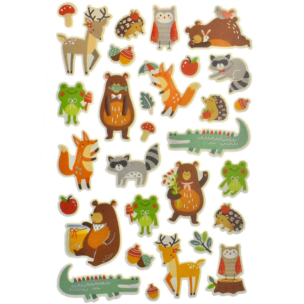 Forest Friends 3D Foam Sticker Sheet, 1-Inch, 30-Piece