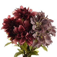 Artificial Floral Dahlia Plant Bush, 20-Inch