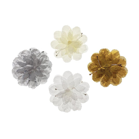 Artificial Silk Flat Carnations, 3-Inch, 12-Piece