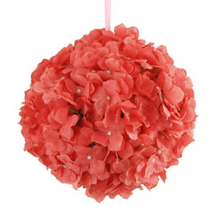 Silk Hydrangea Flower Kissing Balls Centerpiece, 10-Inch