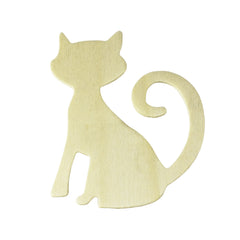 DIY Cat Silhouette Craft Wood Shapes, 3-1/8-Inch, 12-Count
