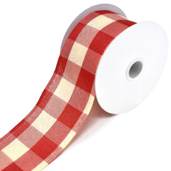 Buffalo Gingham Wired Edge Christmas Ribbon, 2-1/2-inch, 10-yard