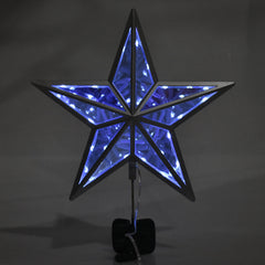 Christmas Twinkle Infinity Mirror Star Tree Topper, 11-Inch - Cool White