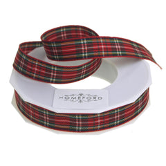 School Plaid Polyester Ribbon, 5/8-Inch, 20 Yards