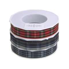 School Plaid Polyester Ribbon, 5/8-Inch, 20 Yards