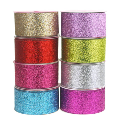 Princess Glitter Metallic Christmas Ribbon, 1-1/2-Inch, 4 Yards
