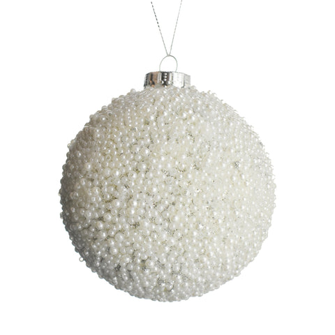 Beaded Ball Christmas Ornament, 4-Inch