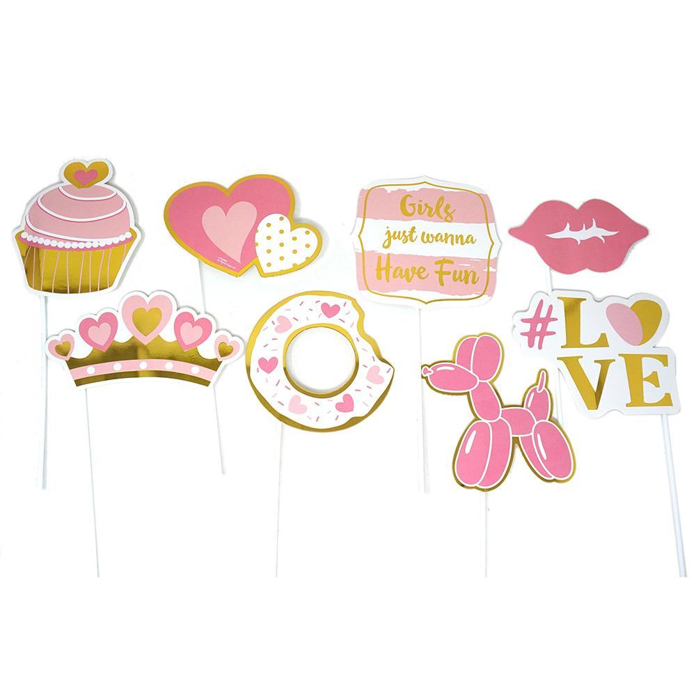 Valentine Photo Props with Hot Stamping, 8-Piece