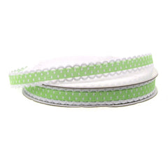 Polka Dot Picot-edge Polyester Ribbon, 3/8-Inch, 25- Yards