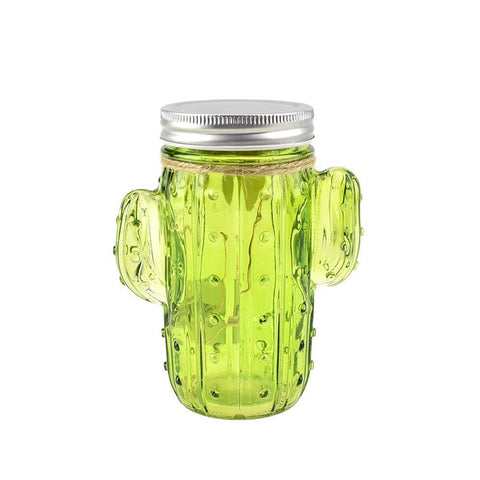Cactus Shaped LED Light Up Mason Jar, 5-1/2-Inch