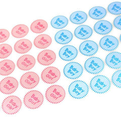 Baby Boy Baby Girl Print Seal Stickers, 1-Inch, 100-Count