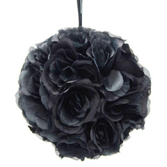 Silk Flower Kissing Ball Hanging Loop Centerpiece Decor, 10-inch