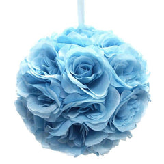 Silk Flower Kissing Ball Hanging Loop Centerpiece Decor, 10-inch
