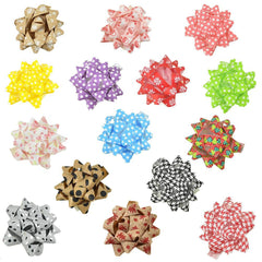 Self-Adhesive Pre-tied Star Bows, 2-Inch, 25-Piece