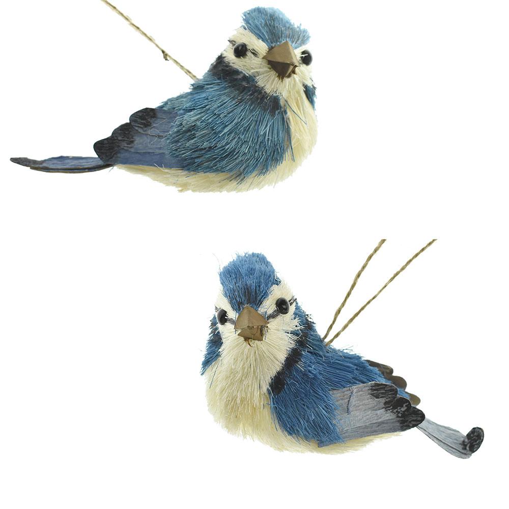 Blue Jay Birds Christmas Ornaments, 5-Inch, 2-Piece