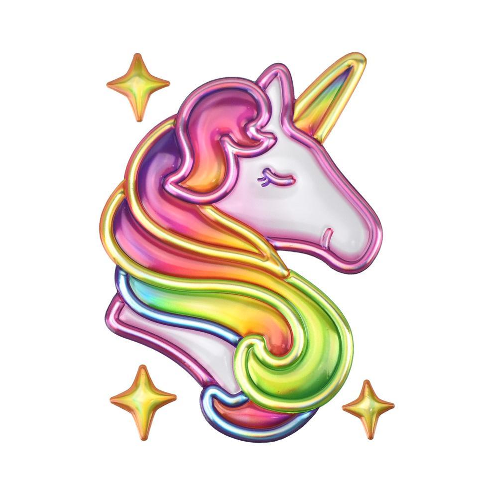 Unicorn Puffy 3D Pop-Up Wall Art Stickers, 4-Piece