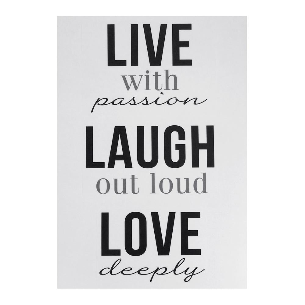 Live Laugh Love Quotes Wall Art Sticker, 12-Inch