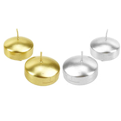 Metallic Floating Disc Unscented Candles, 2-Inch, 4-Count