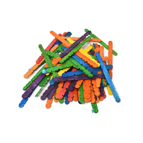 Colored Craft Skill Sticks, 4-1/2-Inch, 80-Piece