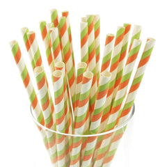 Candy Striped Paper Straws, 7-3/4-inch, 25-Piece