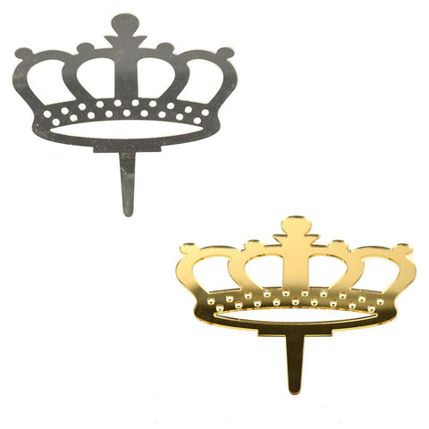 Crown Mirrored Acrylic Cake Topper, 4-1/2-Inch