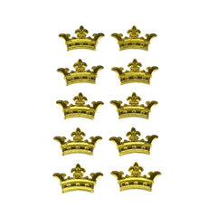 Acrylic Rhinestone Three Point Crown Stickers, 7/8-Inch, 10-Count