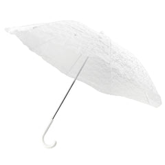 White Lace Parasol Umbrella, 30-inch Diameter, 23-inch Length